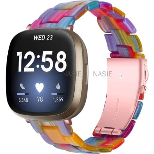 Correa Resin watchband For fitbit versa 3 band Wristband versa3 Smart watch resin bracelet strap for fitbit sense Accessories