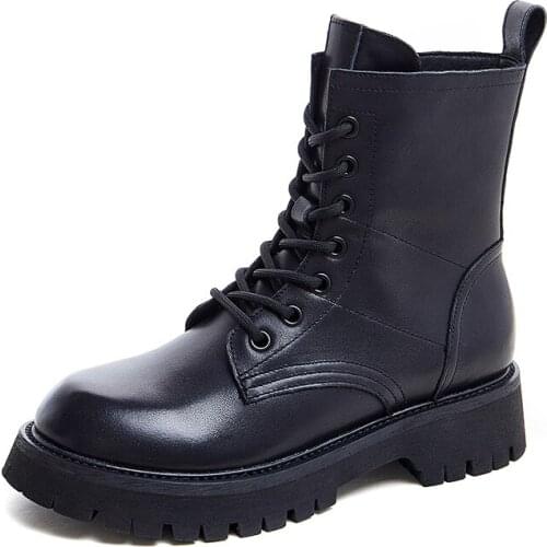 Martin Boots Womens Autumn And Winter 2021 New British Style Thick-Soled Short Boots Korean Zipper Single Boots Are Thin
