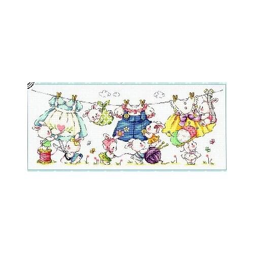 1-3 New Style Cross Stitch Set Cross-stitch Kit Embroidery Needlework Craft Packages Cotton Fabric Floss New Designs Home Fun