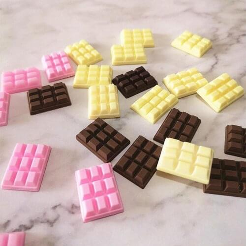 10pcs 23*16mm Kawaii Flat Back Clay Chocolate Charms Pendants for DIY Decoration Necklace Hair Accessories Jewelry Making