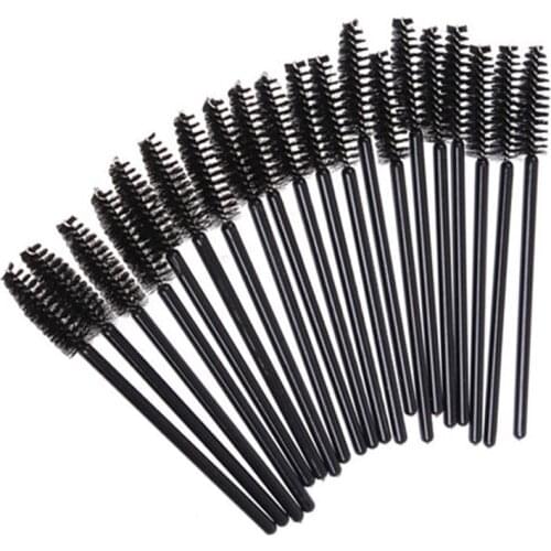 100 pcs x Eyelash Eye Lash Black Disposable Mascara Wand Brush Spoolies Makeup New