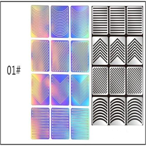 12 PCS 4 MODELS/set 24 Species beautiful hollow nail henna shape designed stickers 96 Patterns design template nail sticker