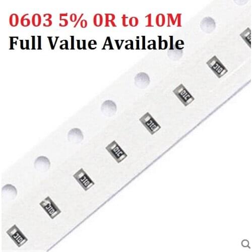 200pcs 0603 10K ohm 5% SMD Chip Resistor kit 0R~10M 1K 2.2K 10K 100K 0R 1R 10R 100R 220R 330R 470R 1.2.2/3/4/5/6/7/8/9/K/R