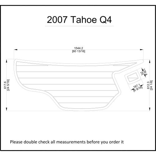 2007 Tahoe Q4 Swim Platform Pad Pad Boat EVA Teak Decking 1/4" 6mm