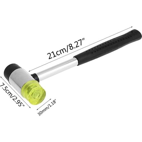 25mm Double Face Soft Touch Hammer Rubber Hammer Leather DIY Tool L4MB