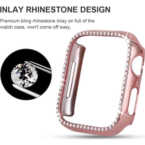 Diamond Case For Apple Watch Series 4 5 40mm/44mm iWatch Screen Protective cover PC Watch Case for apple watch case 38mm/42mm