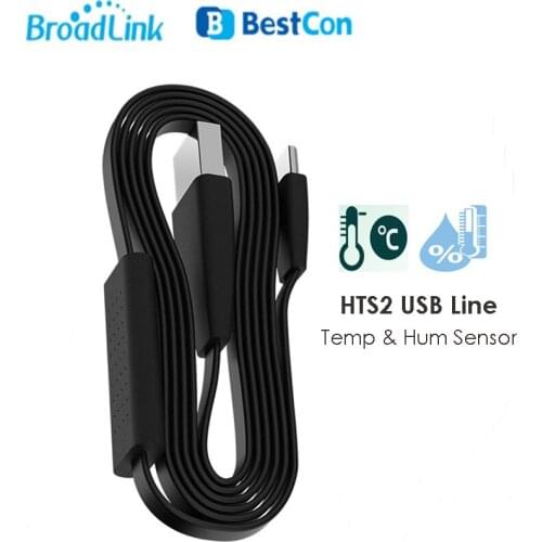 Broadlink Bestcon HTS2 USB Port Tempetature Humidity Sensor Detector Work with RM4 mini/RM4 Pro Smart Home Temp & Hum Control
