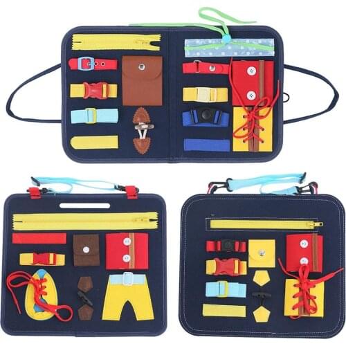 Kids Montessori Toys Baby BusyBoard Buckle Training Essential Educational Sensory Board For Toddlers Ntelligence Developing