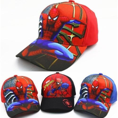 Anime Disney Marvel Spiderman Kids Hat Boy Girl Hip Hop Caps Marvel Frozen Mickey Minnie Mouse Baby Caps Figure Gift Toys 2-8Y