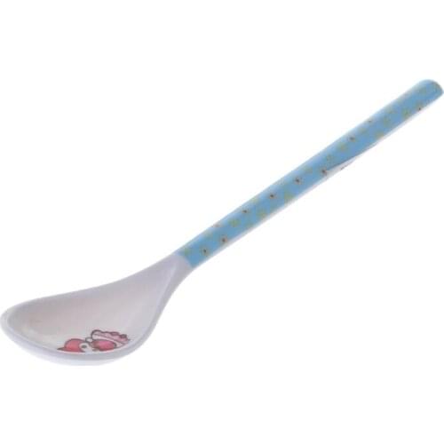Baby Spoon Long Handle Feeding Newborn Infant Cartoon Food Grade Dishes Cutlery Spoons Safe Non Toxic Accessories