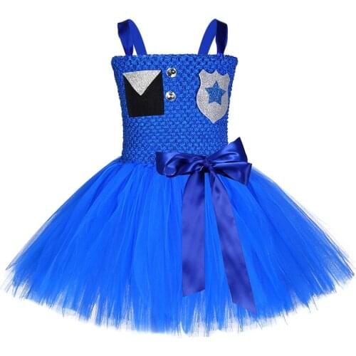 Kids Rabbit Police Costume Tutu Dress Cute Girls Bunny Policewoman Cartoon Cosplay Birthday Outfit Role Play Costume Clothes