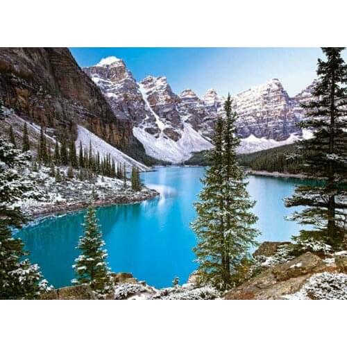 DIY Full Square Round Drill diamond painting canada mountain lake mosaic embroidery landscape 5D Cross Stitch Kit Decor AA2348