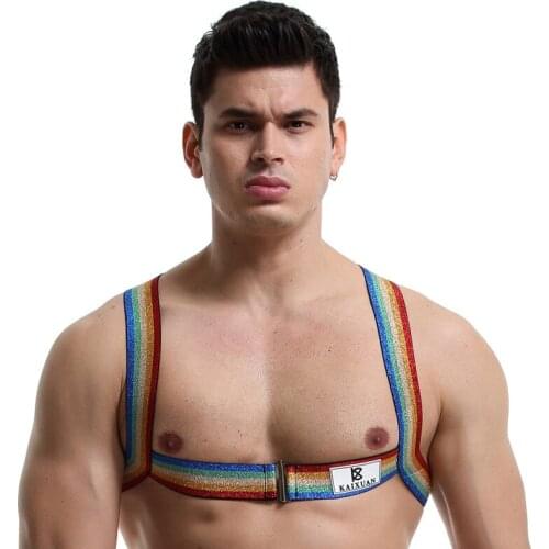 Men Chest Harness Bondage Harness Elastic Suspender Harness Belt Chest Shoulder Exotic Tops Belt Bdsm Metal O-Ring Harnais Strap