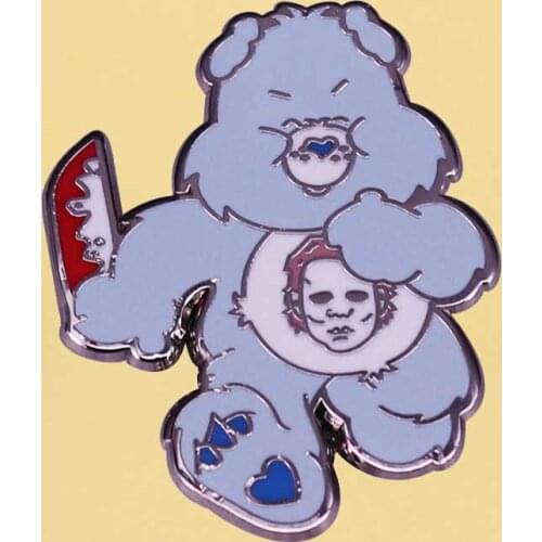 Terror Bear Enamel Pins Interesting Cartoon Metal Brooch Fashion Anime Badges Collecting Send Friend Fans Boutique Medal Gift