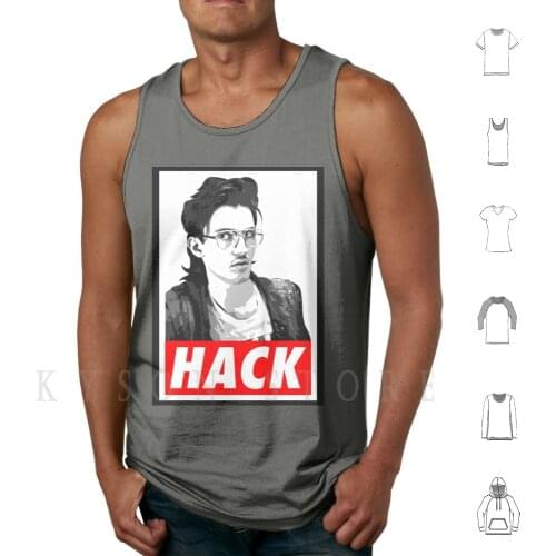 Hack Tank Tops Vest 100% Cotton Hackerman Hacker Hacking Hack Kung Fury Character Movie Hacking Time Impossible