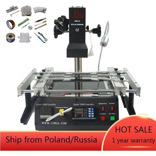 2300W Infrared BGA Rework station LY IR6500 V.2 with 80MM/90MM bga reballing stencil 184pcs kit pack