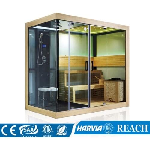 Combination of 4.5kW Sauna room and 3kW Steam with shower and massage in 2.5Meter M-6032