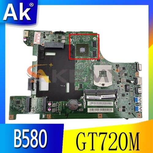 Akemy B590 B580 Motherboard For Lenovo B580 V580C B590 Laptop Motherboard PGA989 HM76 GT720M 1G DDR3 100% Test Work