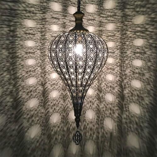 Artpad Metal Hollow Hanging Light Morocco Exotic Pendant Light for Turkish Southeast Asia Cloth Shop Restaurant Bar Decor Lamp