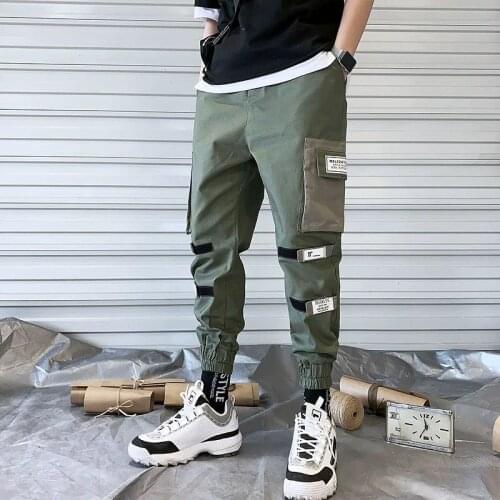 Man Jogger Camouflage Side Pockets Loose Style Mens Sweatpants Fashion 2021 High Street Casual Pants 20 Colors