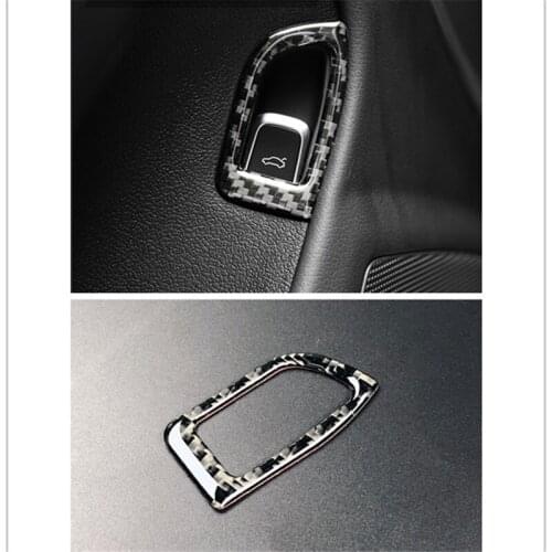 Carbon fiber car Trunk Open Switch Button Cover Frame Trim For Audi A5 08-16 & A4 B8 09-16