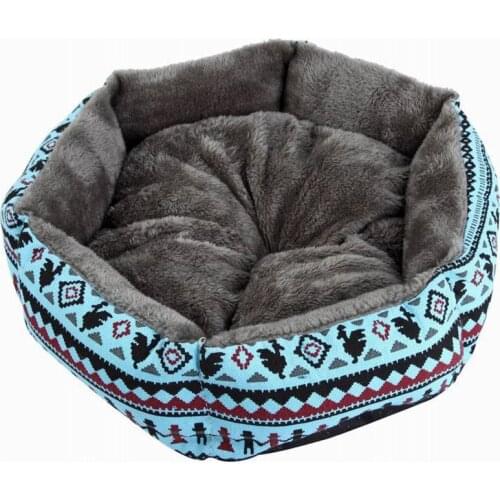 Printed Canvas Pet House for Small Dog Beds Cat Blanket Hexagon Dog Mat Soft Cotton Pet Dog Canine Deep Sleeping Kennel