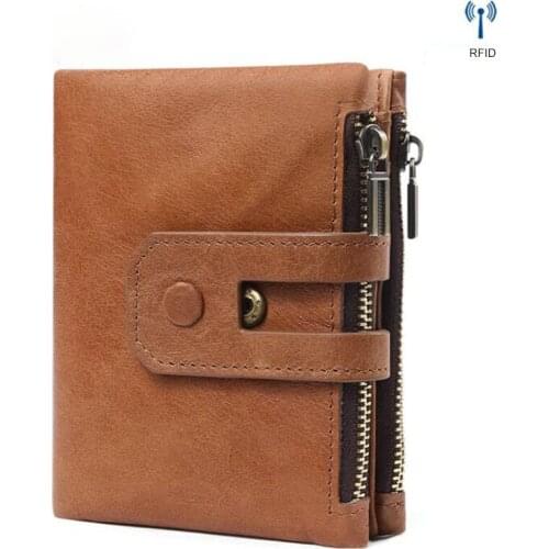 2020 New Genuine Leather Men Wallet Short Coin Purses Male Small Vintage Wallets Cowhide Leather Card Holder Pocket Black WT031