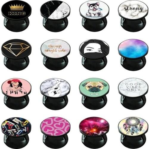 Luxury Phone Stand Expanding Phone Holder for iphone 12 pro max Car Phone Holder Colorful Pattern Earphone winder