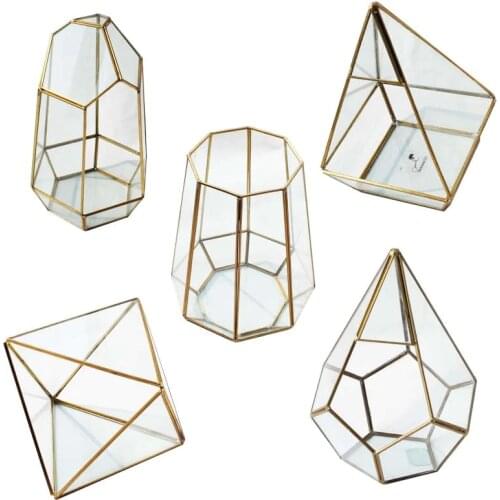 Various Irregular Geometric Glass flower room Succulent Planter Vase Terrarium Tabletop Pot DIY Home Office Wedding decoration