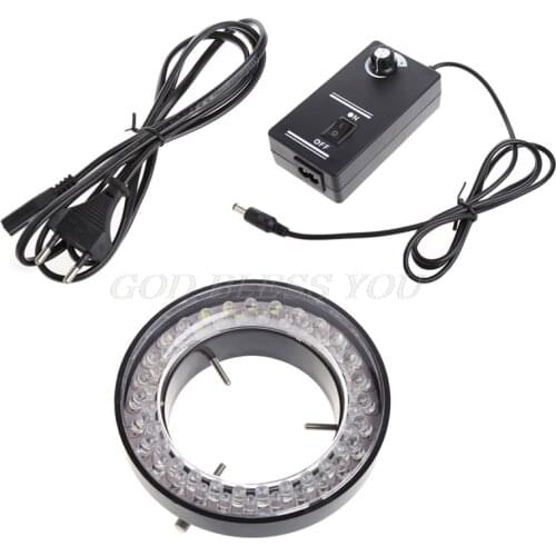 60 LED Adjustable Ring Light illuminator Lamp for STEREO ZOOM Microscope EU Plug Drop Shipping