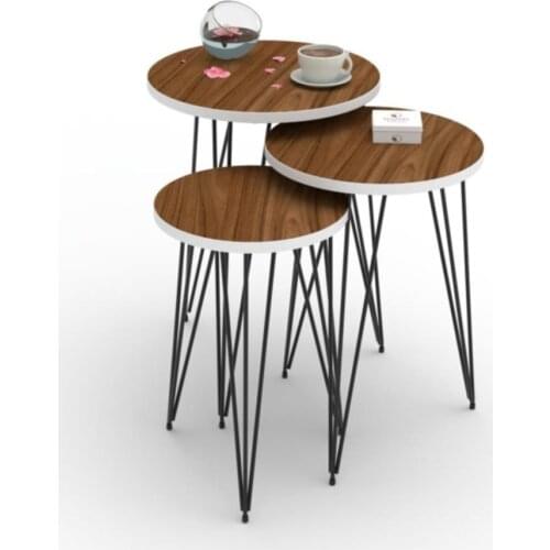 Modern Vlarose Zigon Coffee Table Fantina 3'lü 50*35*35-45*30*30-40*25*25 round Zigon coffe table