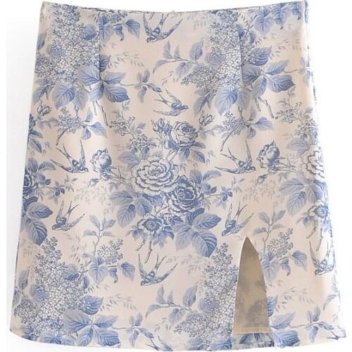 Spring and summer 2021 new skirt women wear high waist to show thin fashion, anti-light print A-word wrap hips skirt