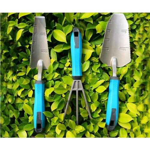 High quality 3 pcs combination set of gardening tools flower planting Metal shovel garden shovel plastic handle shovel tool set
