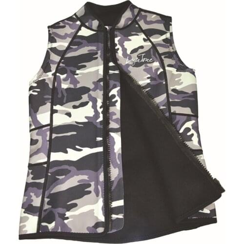 LAYATONE Wetsuit Vest Men 2MM Neoprene Camouflage Wetsuit Top Vest Surfing Snorkeling Fishing Suit Sleeveless Scuba Diving Vest