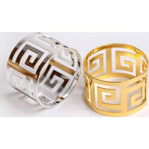 12pcs/lot Napkin Holder Gold Wedding Kitchen Table Dinner Towel Napkin Rings Party Decoration Table Decoration Accessories