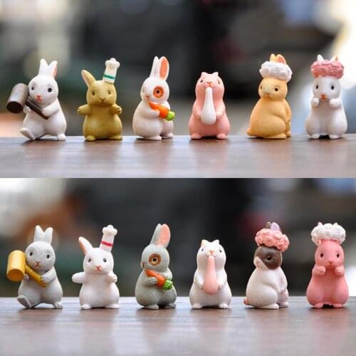12 pieces (lot of 12) Handmade Gift rabbit Cute, rabbit wreath doll ornament mini micro landscape desktop flowerpot decoration A