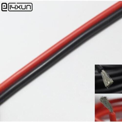 2M Two Wires 12/16/18/20/26/28/30AWG Silicone Wire SR Wire Flexible Stranded Copper Electrical Cables 1M black+1M red For RC