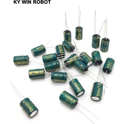 20pcs 100V 47UF 8x12mm 105C Radial High-frequency low resistance Electrolytic Capacitor 47UF 100V