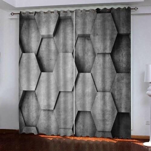 3d brick curtains Printed custom curtains modern minimalist room bedroom blackout curtains 3d curtains