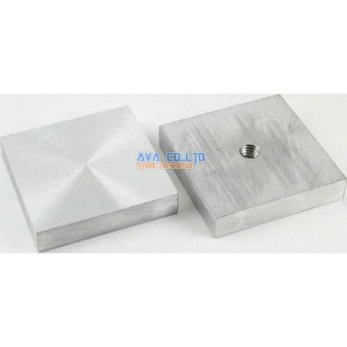 4 Pieces 50mm Aluminum Disc Glass Table Top Adapter Attach Square Decoration