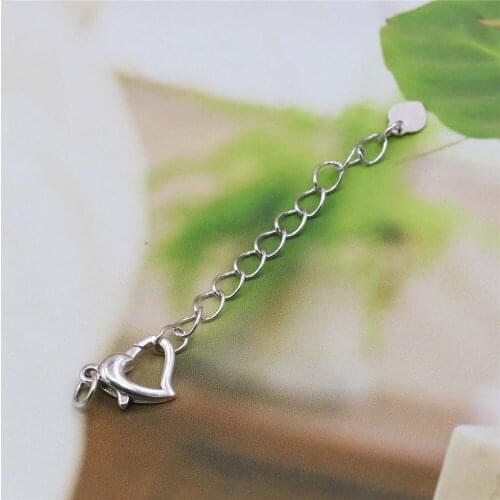 10PCS Alloy Heart Clasp Fitting Silver-plate/Gold-plated DIY Loose Beads Necklace Bracelet Girl Women Hand Made Jewelry