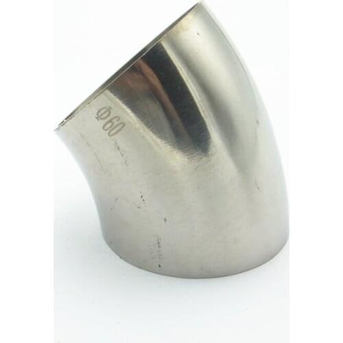 60mm OD 304 Stainless Steel Sanitary Weld 45 Degree Elbow Pipe Fitting For Home Brew Homebrew Wine Beer Brewing