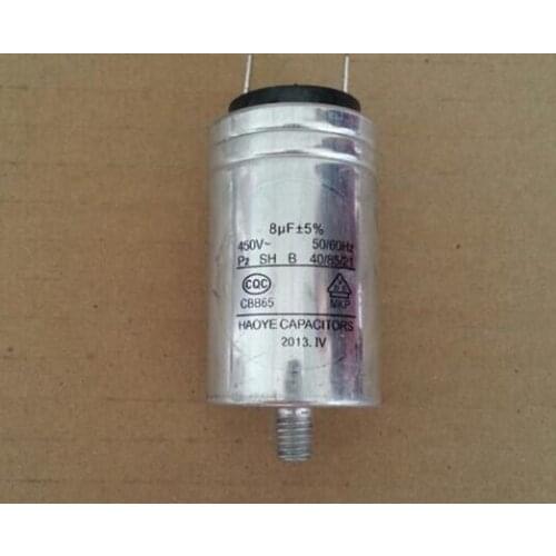8UF 450V Washing Machine capacitor aluminum housing screw type