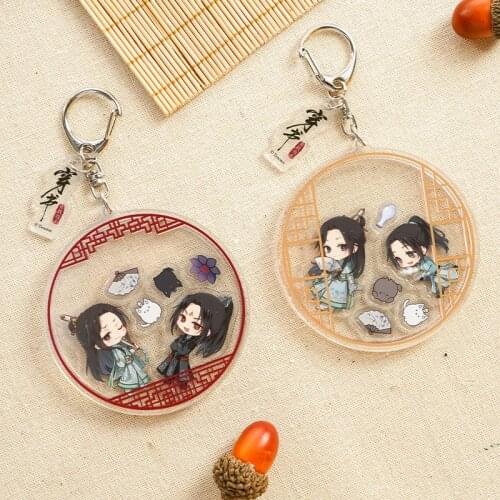 Anime Scum Villain Self Saving System Luo Binghe Shen Qingqiu Cosplay Cartoon Round Keychain Pendant Key Rings Fashion Gifts