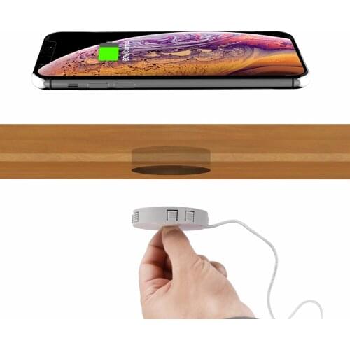 10W Qi Wireless Charger for iPhone 8 Plus XR X XS Samsung S7 Edge S8 S9 Note 8 Furniture Office Table Desk Mounted Charging base