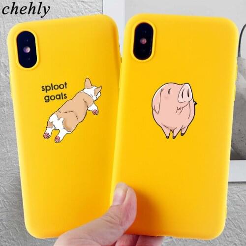 Cartoon Pig Dog Phone Case for IPhone 6s 7 8 11 Plus Pro X XS MAX XR Funny Cases Soft Silicone Fitted TPU Back Cover Accessories