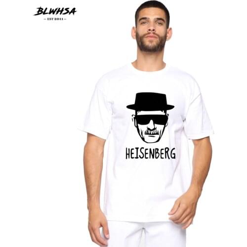 BLWHSA Heisenberg Printed T Shirt Men Casual Summer Cotton Cool T-shirts Hip Hop Breaking Bad Print T-Shirt Men Tops Tees