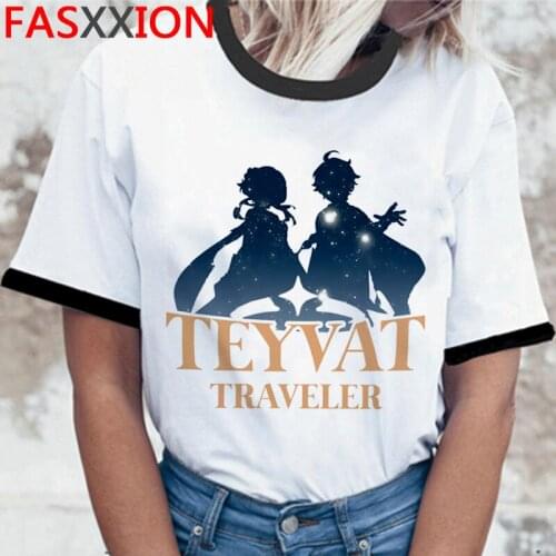 Genshin Impact summer top men grunge print tumblr harajuku streetwear tshirt top tees kawaii vintage