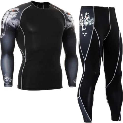 4XL MMA Compression Tracksuit Men Demix Mens Sport Jogging Suit Rashgard Running Set Men Gym Clothing Men Fitness Workout Tight