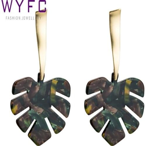Korean Earrings Za Earring For Women Big Drop Earring Leaf Acrylic Long Earrings Female 2019 Jewelry Pendientes Oorbellen Aretes
